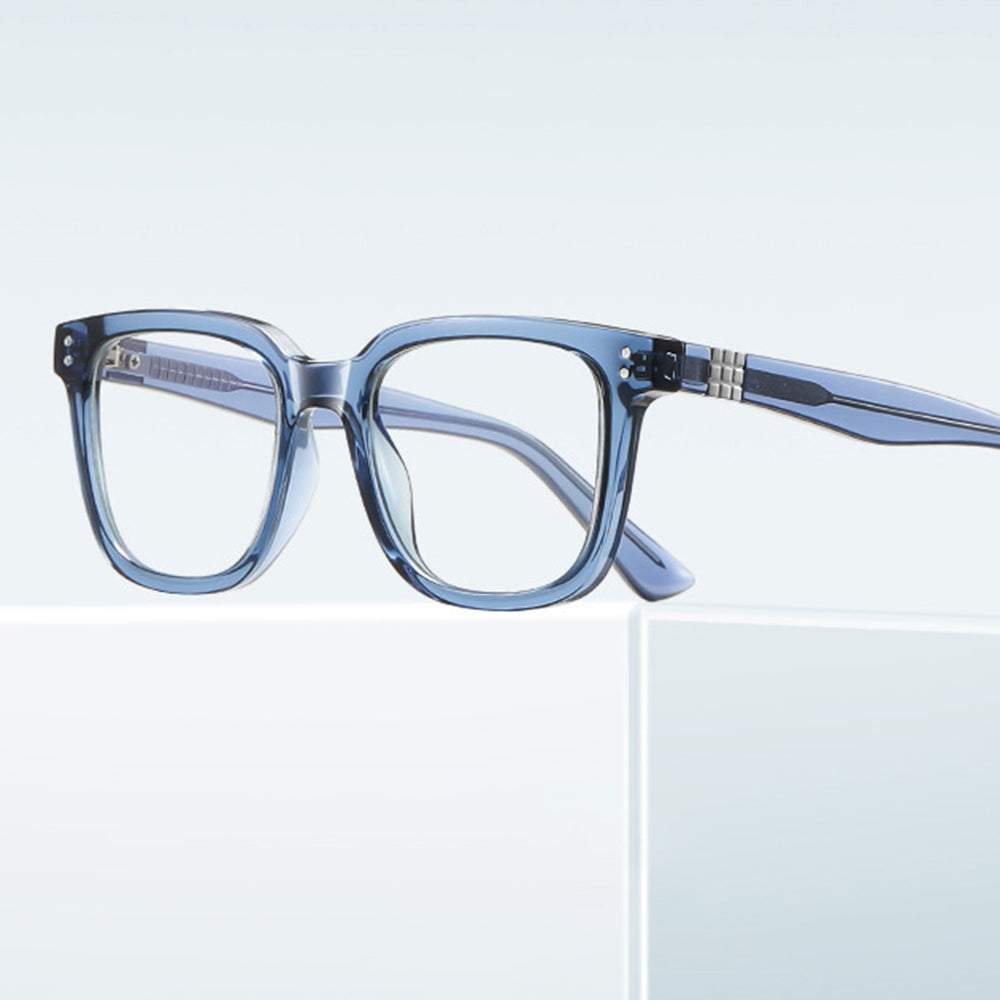 Techsuit - Anti-Blue Light Glasses Reflex PC (2225) - for Men, Square, TR90&Metal Frame, AC Lens - Black