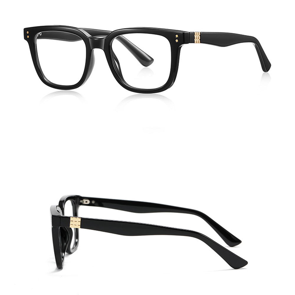 Techsuit - Anti-Blue Light Glasses Reflex PC (2225) - for Men, Square, TR90&Metal Frame, AC Lens - Black
