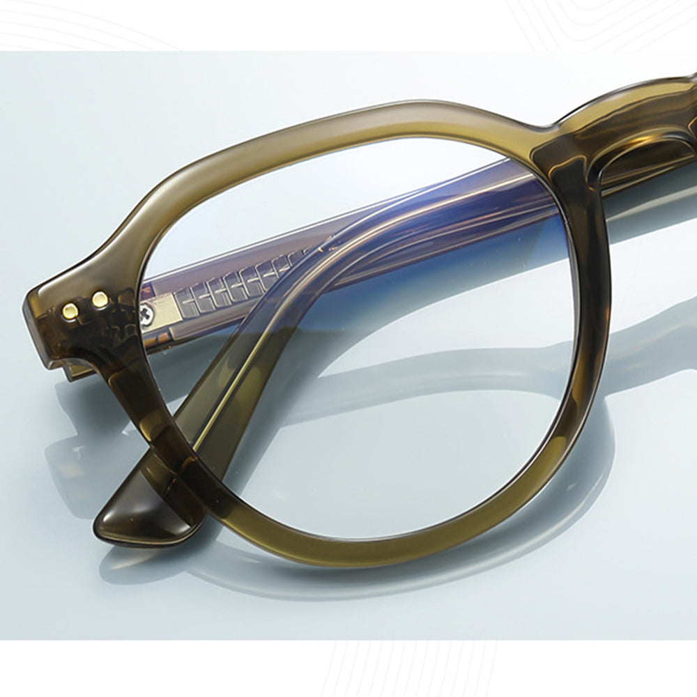 Techsuit - Anti-Blue Light Glasses Reflex PC (2228) - for Men, Round, TR90&Metal Frame, AC Lens - Black