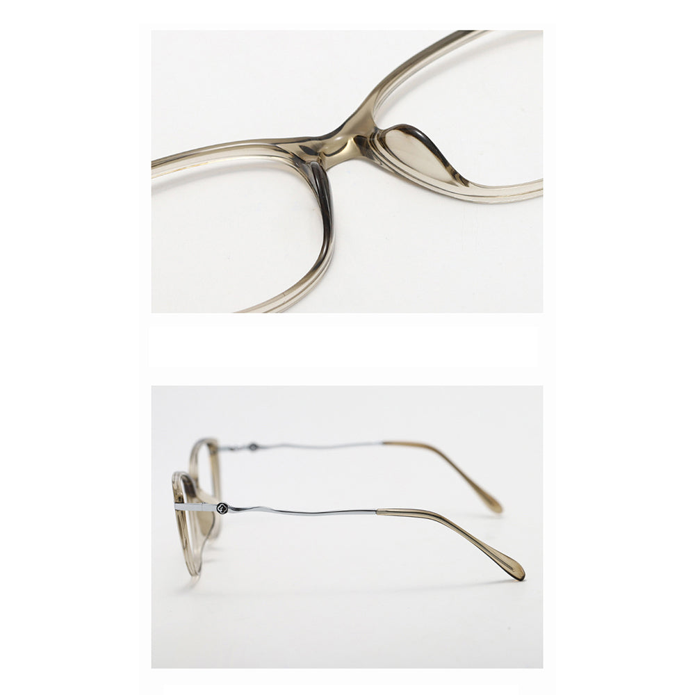 Techsuit - Anti-Blue Light Glasses Reflex PC (86162) - for Women, Round, TR90&Metal Frame, AC Lens - Silver/Beige