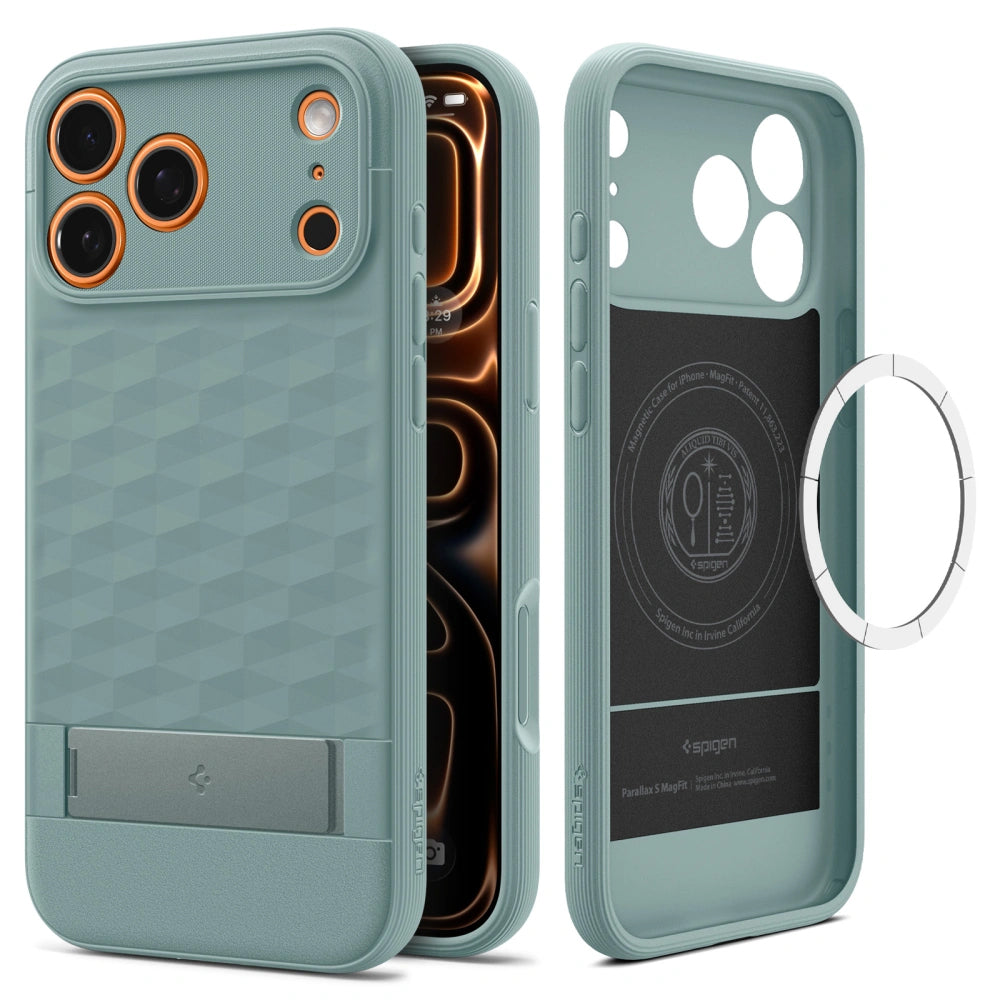 Spigen Husa de protectie Spigen Caseology Parallax "S" MagSafe (ACS09912) compatibil cu iPhone 17 Pro Max, Sage Green