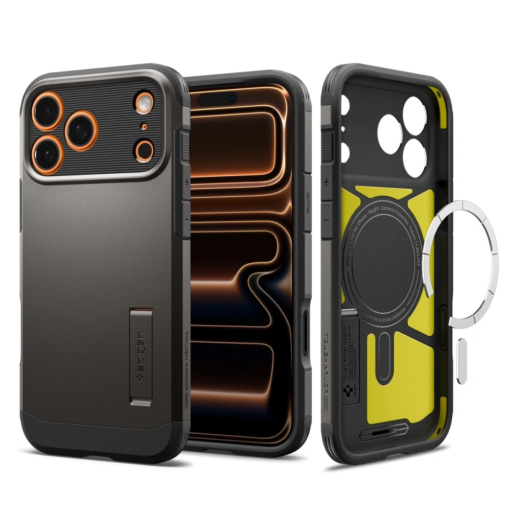 Spigen Husa de protectie Spigen Tough Armor "T" MagSafe (ACS10362) compatibil cu iPhone 17 Pro, Gunmetal