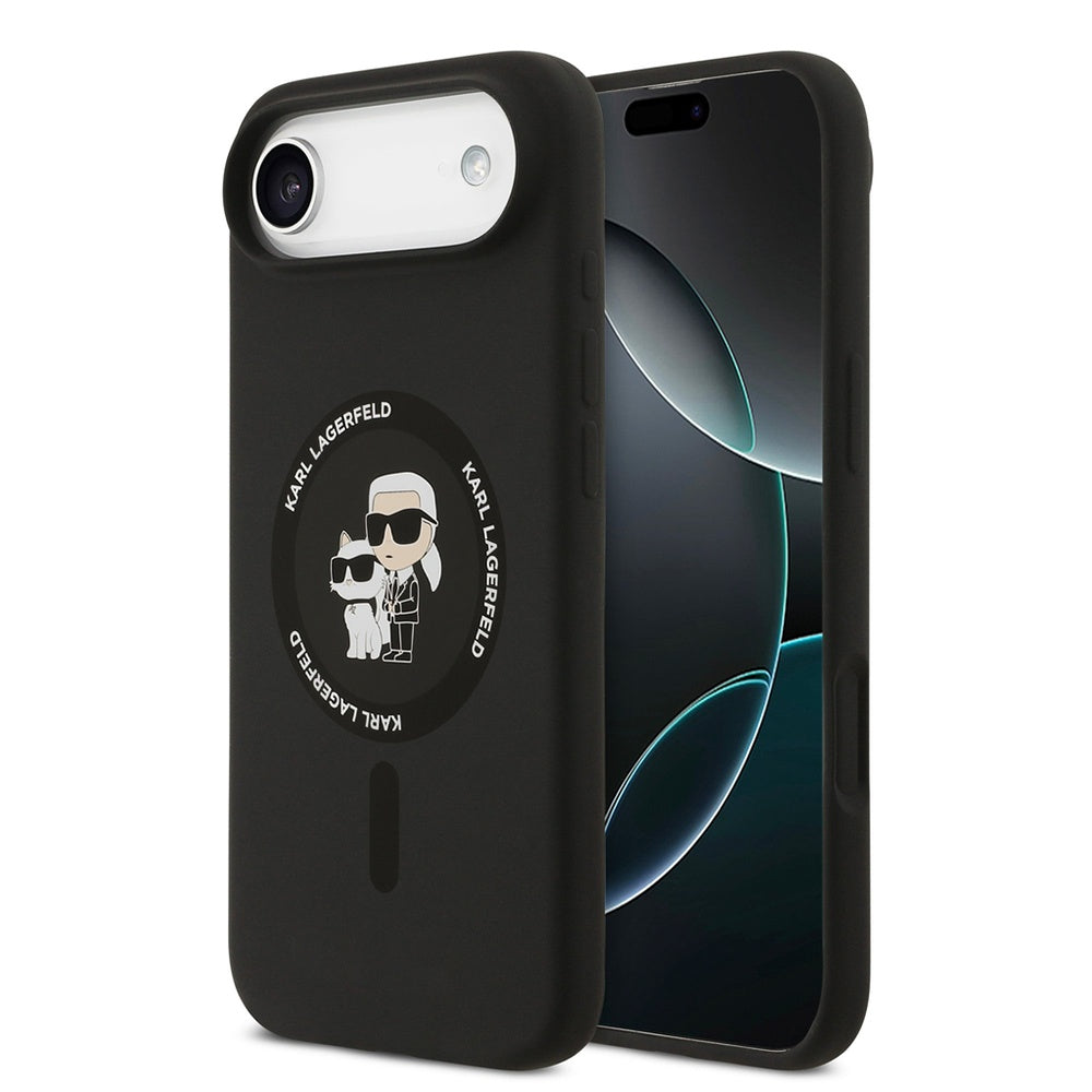 Karl Lagerfeld - Silicone Ring MagSafe (KLHMP17MSCMKCRHK) - iPhone 17 Air - Black Karl&Choupette