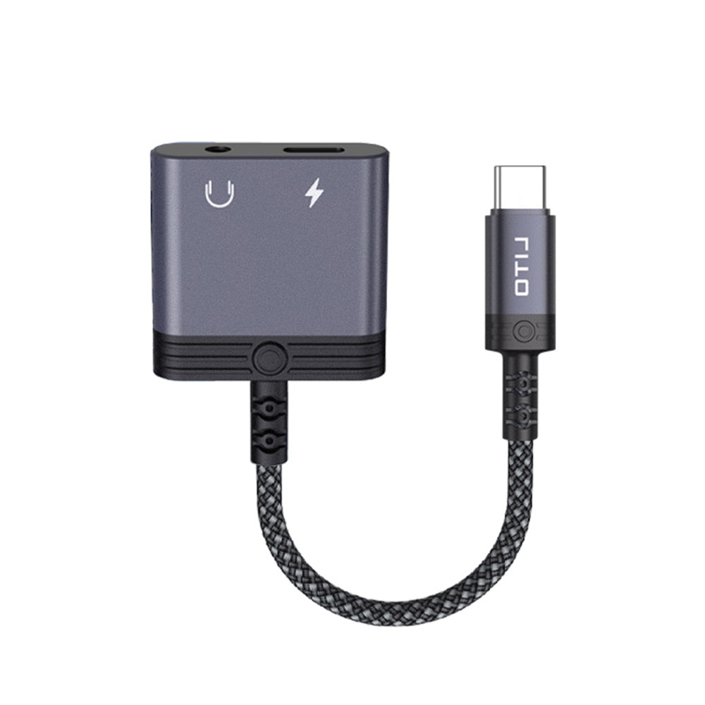 Lito - Audio Adapter (LA04T) - Type-C to Jack 3.5mm, Type-C, Support Calls, Fast Charging, 60W - Black