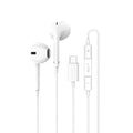 Lito - Wired Earphones (LF01T) - Type-C, Stereo, Half In-ear, with HD Microphone, 1.2m - White