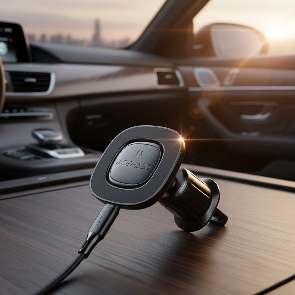 Acefast - Car Holder with Wireless Charging (D46) - for Air Vent, Magnetic Grip, Non-Slip, 15W, for 4.7 - 6.9" Phones - 