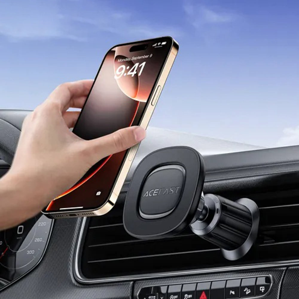 Acefast- Car Holder (D44) - Magnetic Grip, for Air Vent, Secure Fit, Non-Slip Pad, Matte Surface, for 4.7-6.9" Phones - 