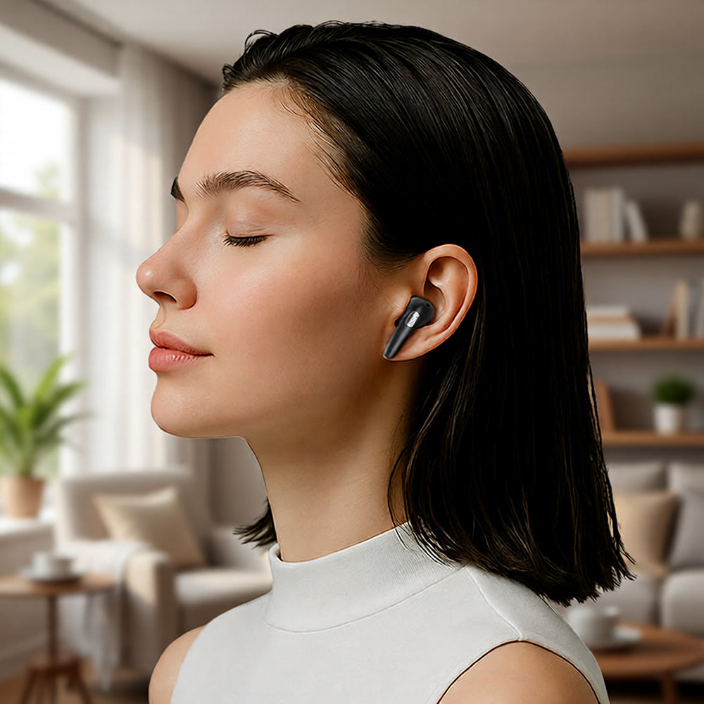 Acefast - Wireless Earbuds (W3) - Bluetooth V5.4, Active Noise Reduction, 4-Mics, ANC + ENC, IPX4, 350mAh - Black