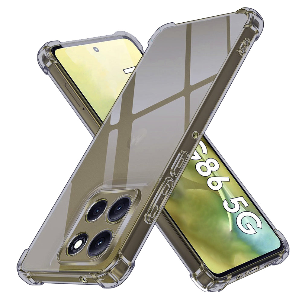 Techsuit - Shockproof Clear Silicone - Motorola Moto G86 - Smoke Black