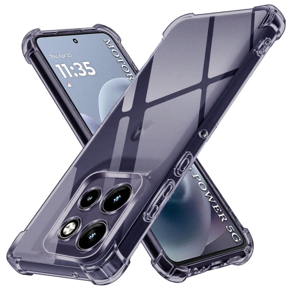 Techsuit - Shockproof Clear Silicone - Motorola Moto G86 Power - Smoke Black
