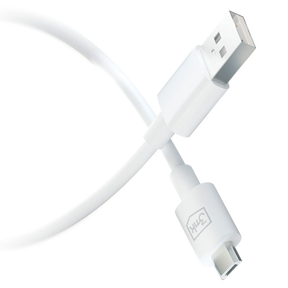 3mk - Data Cable Hyper - USB-A to Micro-USB, 5V, 2.4A, 1.2m - White