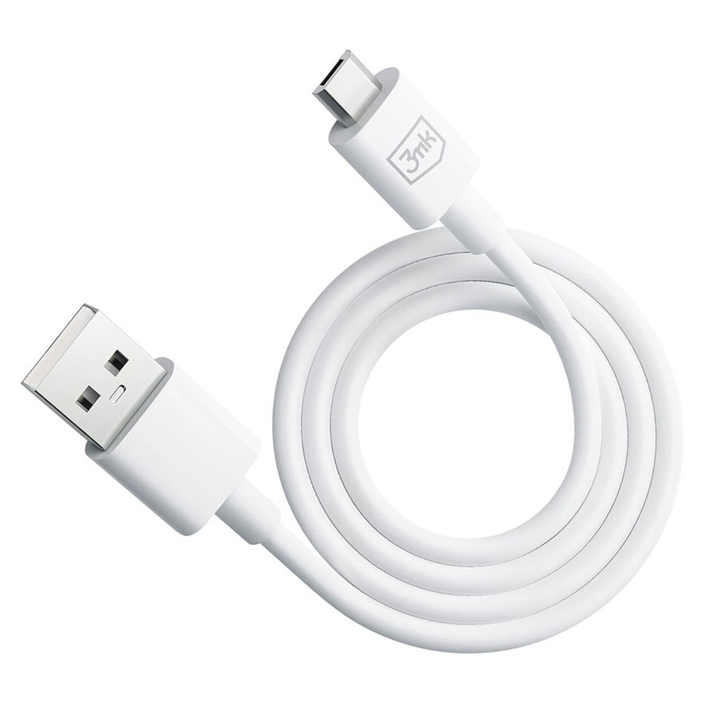 3mk - Data Cable Hyper - USB-A to Micro-USB, 5V, 2.4A, 1.2m - White
