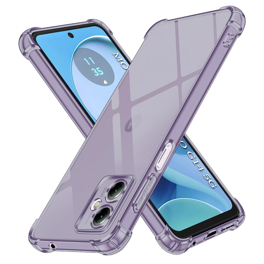 Techsuit - Shockproof Clear Silicone - Motorola Moto G14 - Smoke Black