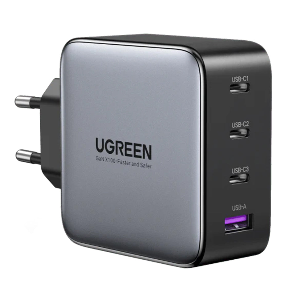 Incarcator Ugreen (40747), 3x Type-C + USB, 100W, GaN, Negru