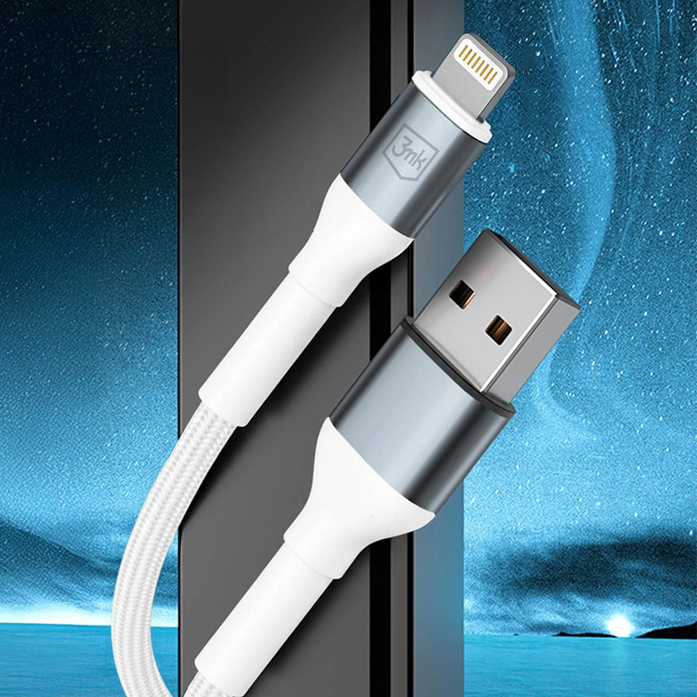 3mk - Data Cable Hyper N-Series - USB to Lightning, 12W, 5V/2.4A, 2m - White