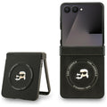 Karl Lagerfeld - Leather Karl & Choupette Pins MagSafe (KLHMZF7PSMLRKCK) - Samsung Galaxy Z Flip7 - Black