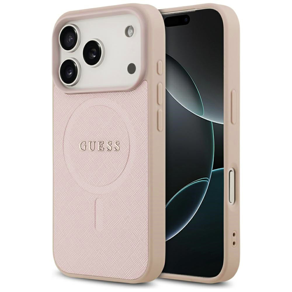 Guess - Saffiano Classic Logo MagSafe (GUHMP17LPSAHMCP) - iPhone 17 Pro - Pink