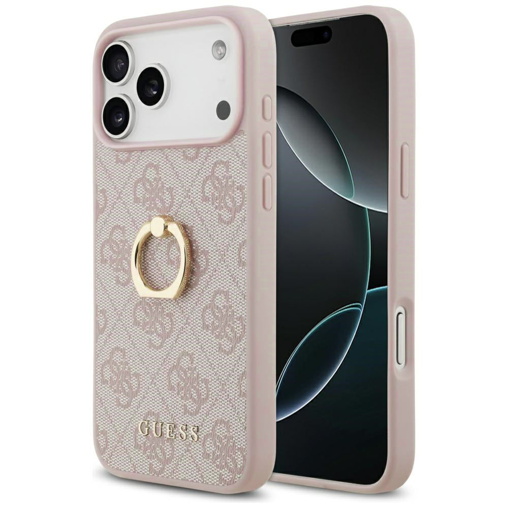 Husa pentru iPhone 17 Pro Max - Guess Hardcase 4G Ring Stand (GUHCP17X4GMRPI) - Pink