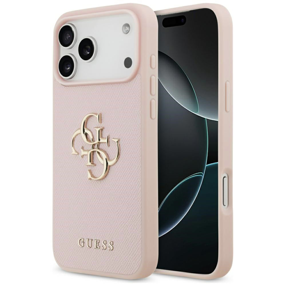 Husa pentru iPhone 17 Pro - Guess Hardcase 4G Grained Big and Classic Logo (GUHCP17LPGT4MBP) - Pink