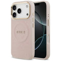 Husa de protectie Guess Peony Hot Stamp compatibil cu iPhone 17 Pro Max, Roz