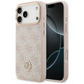 Husa pentru iPhone 17 Pro - Guess Hardcase 4G Strass Logo MagSafe (GUHMP17LP4GRMDEP) - Pink