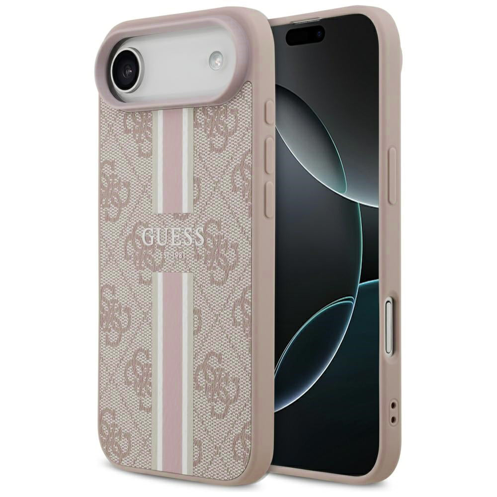 Husa pentru iPhone 17 Air - Guess Hardcase 4G Printed Stripes MagSafe (GUHMP17MP4RPSP) - Pink
