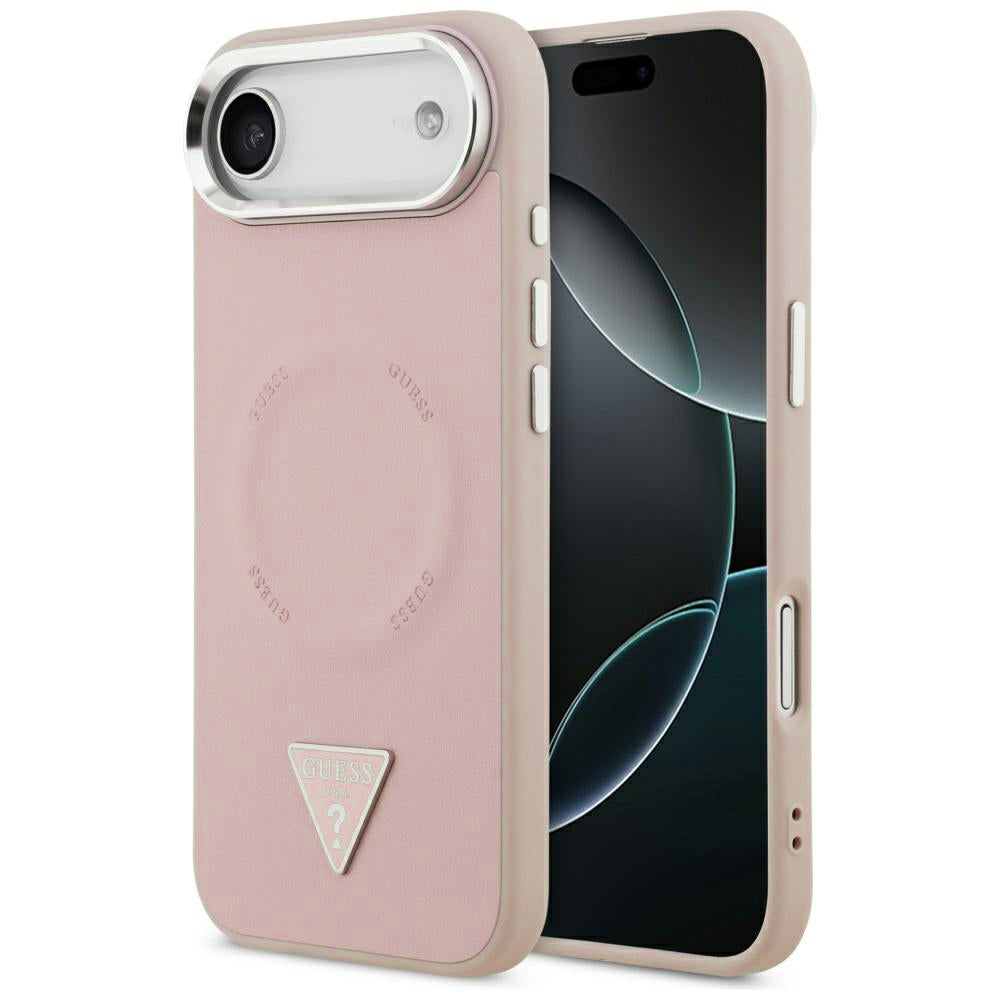 Husa pentru iPhone 17 Air - Guess Hardcase Triangle Logo MagSafe (GUHMP17MPSDTSCMP) - Pink
