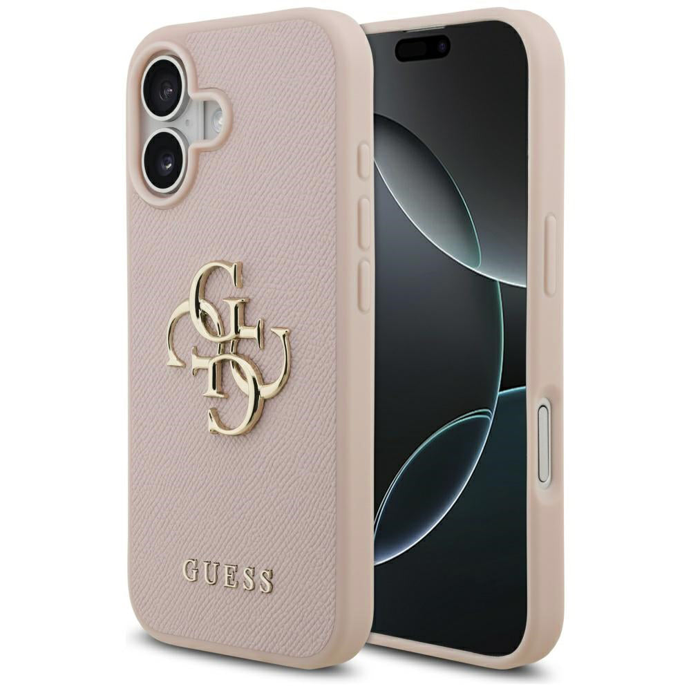 Husa pentru iPhone 17 - Guess Hardcase 4G Grained Big and Classic Logo (GUHCP17SPGT4MBP) - Pink