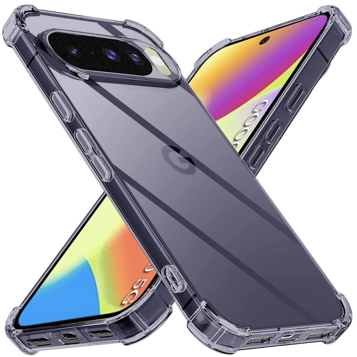 Techsuit - Shockproof Clear Silicone - Google Pixel 10 / 10 Pro - Smoke Black