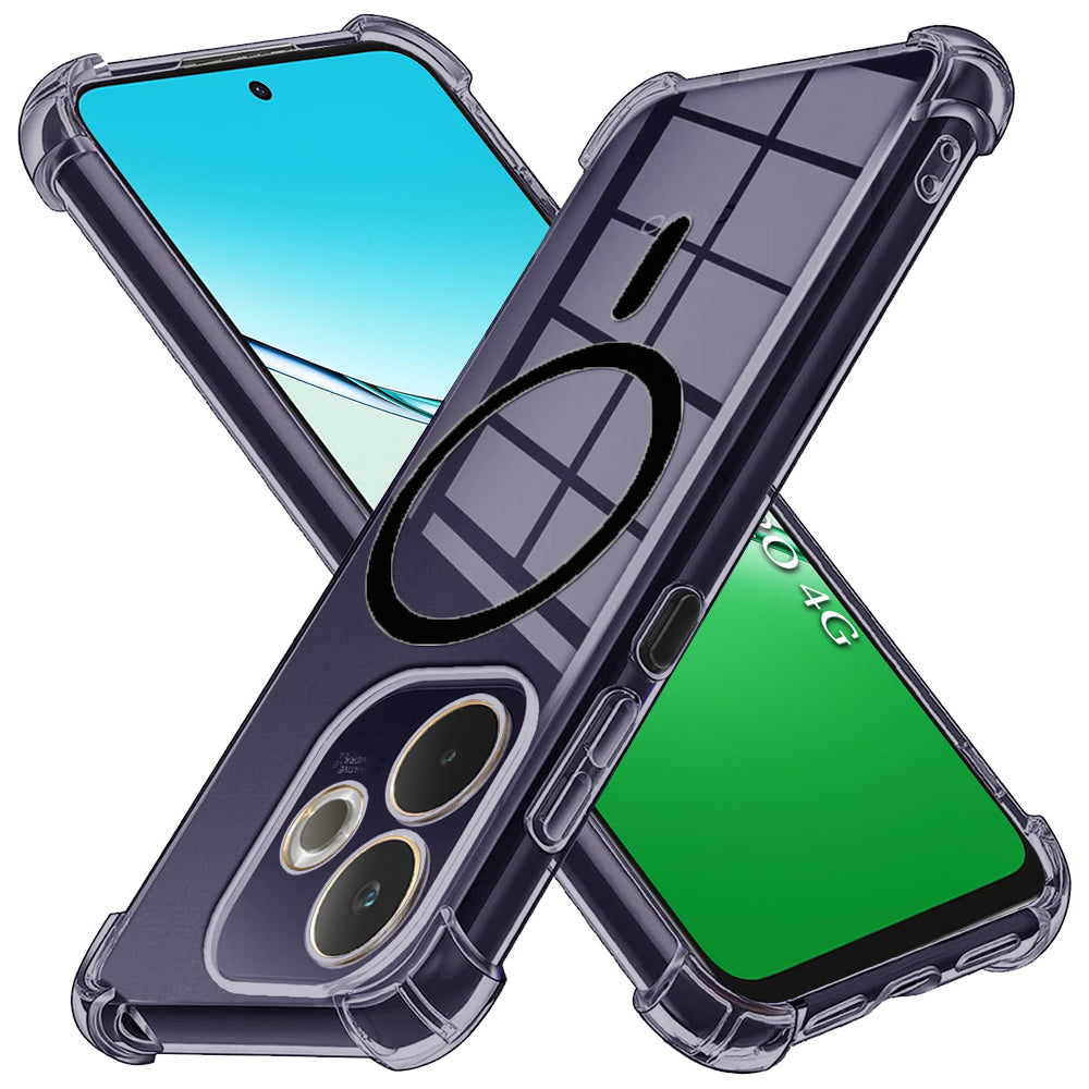 TechSuit Husa de protectie Techsuit Shockproof Clear Silicone MagSafe compatibil cu Oppo A5 Pro 4G / A5 Pro 5G, Negru Fu