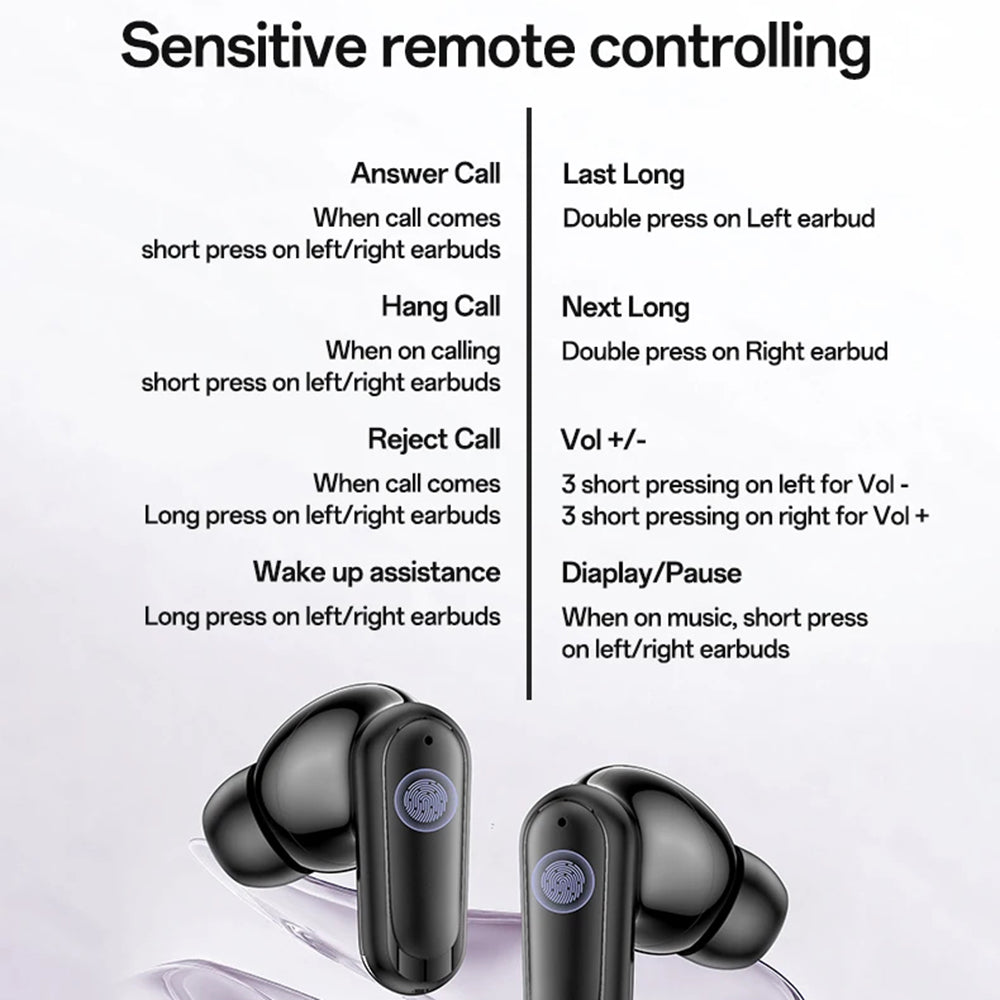 Yesido - Wireless Earbuds (TWS38) - Track System Stereo, Microphone, Bluetooth 5.4, In-ear Design, 250mAh - White