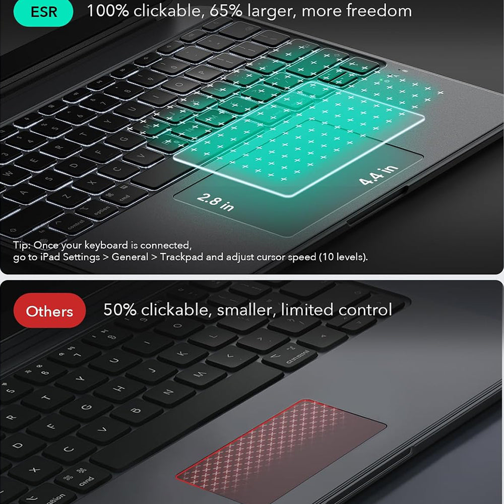 ESR - Shift Keyboard Case - iPad 10 (2022) 10.9 / 11 (2025) - Dark Gray