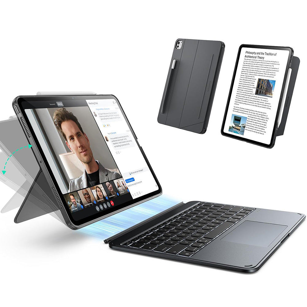ESR Husa de protectie tableta ESR Shift Keyboard Case compatibil cu iPad Pro 11 (2024) / iPad Pro 11 (2025), Gri Inchis