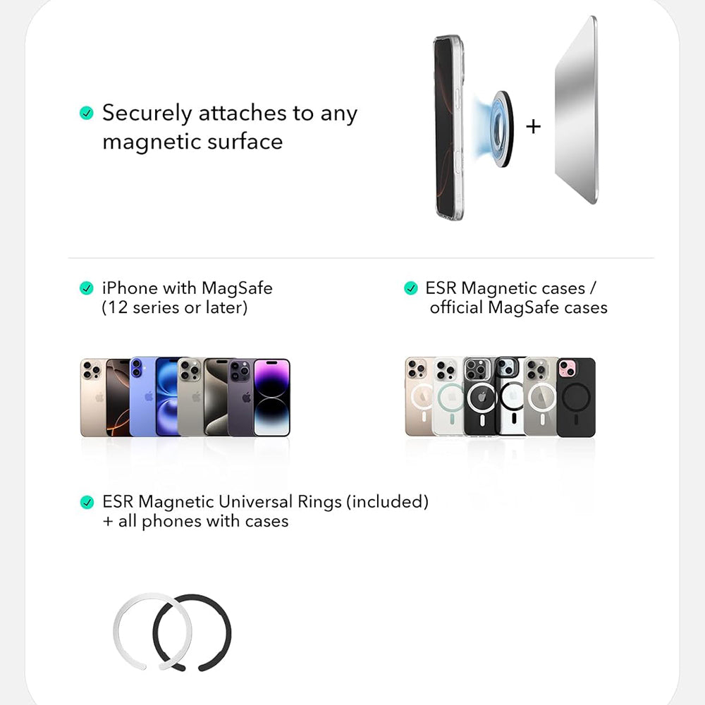 ESR - Phone Grip Stand (2K6180361) - Magnetic, 360°, 5.2mm Ultra-thin, with HaloLock Universal Ring - Lavender