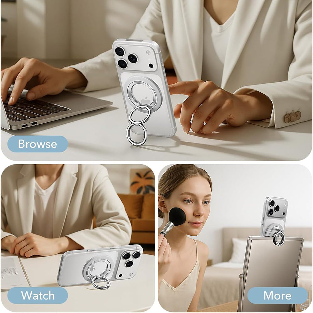 ESR - Phone Grip Stand (2K6180261) - Magnetic, 360°, 5.2mm Ultra-thin, with HaloLock Universal Ring - White