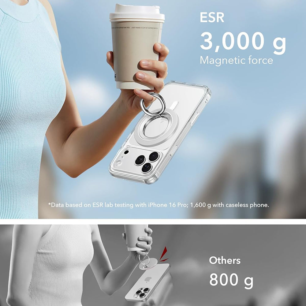 ESR - Phone Grip Stand (2K6180261) - Magnetic, 360°, 5.2mm Ultra-thin, with HaloLock Universal Ring - White