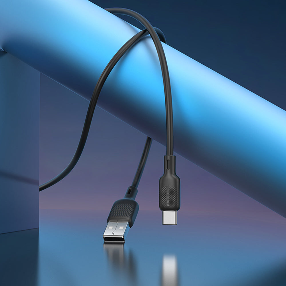 Borofone - Data Cable Lenny Series (BX113) - USB to Type-C, Silicone, 3A, 2m - Black