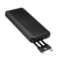 Borofone - Power Bank Clever Series (BJ79) - with Built-in 3x Cable, USB, USB-C, Lightning, Indicator, 2A, 10000mAh - Bl
