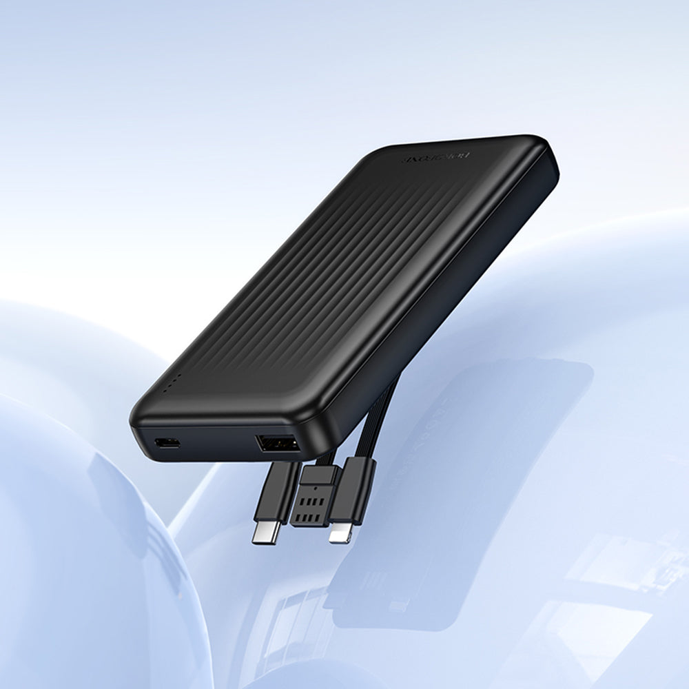 Borofone - Power Bank Clever Series (BJ79) - with Built-in 3x Cable, USB, USB-C, Lightning, Indicator, 2A, 10000mAh - Bl