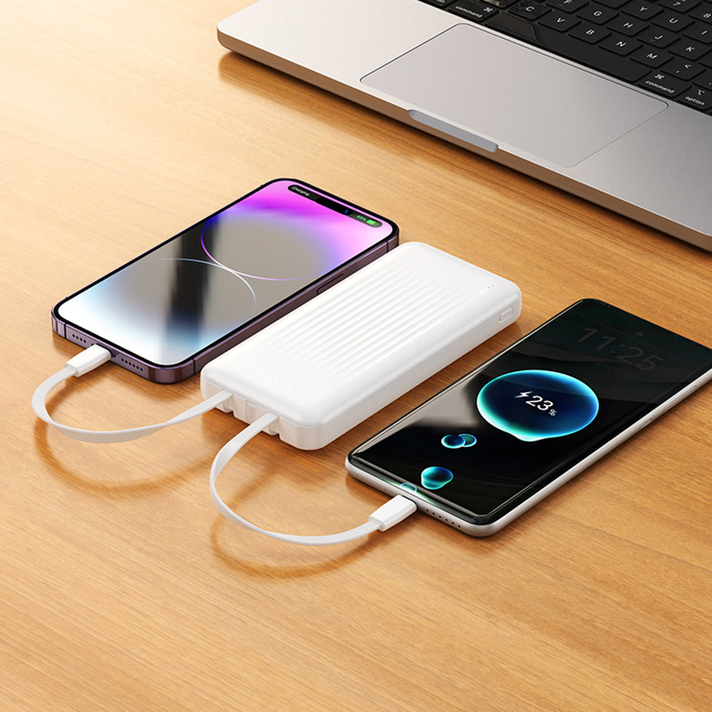 Borofone - Power Bank Clever Series (BJ79) - with Built-in 3x Cable, USB, USB-C, Lightning, Indicator, 2A, 10000mAh - Bl