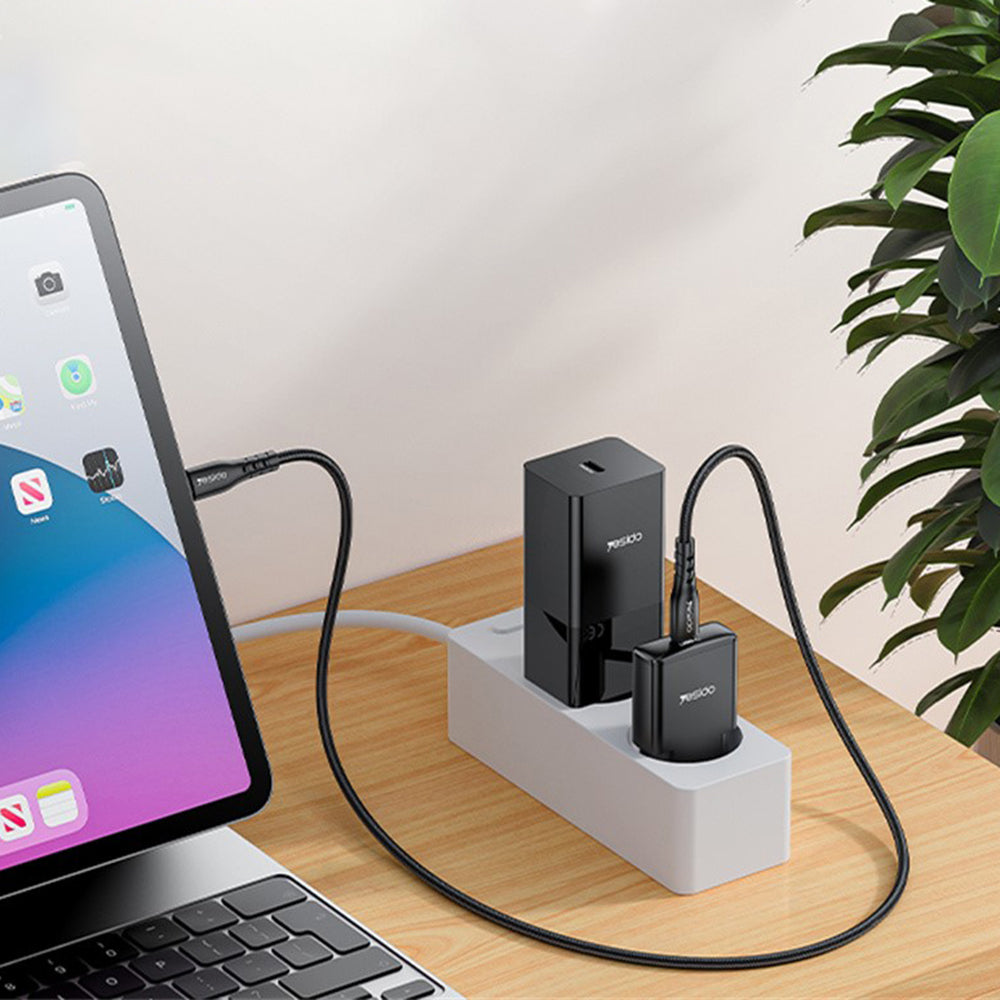 Yesido - Wall Charger (YC74) - GaN, Fast Charge, Ultra-Slim, Smart Chip, Type-C, PD30W, 5V/3A - Black
