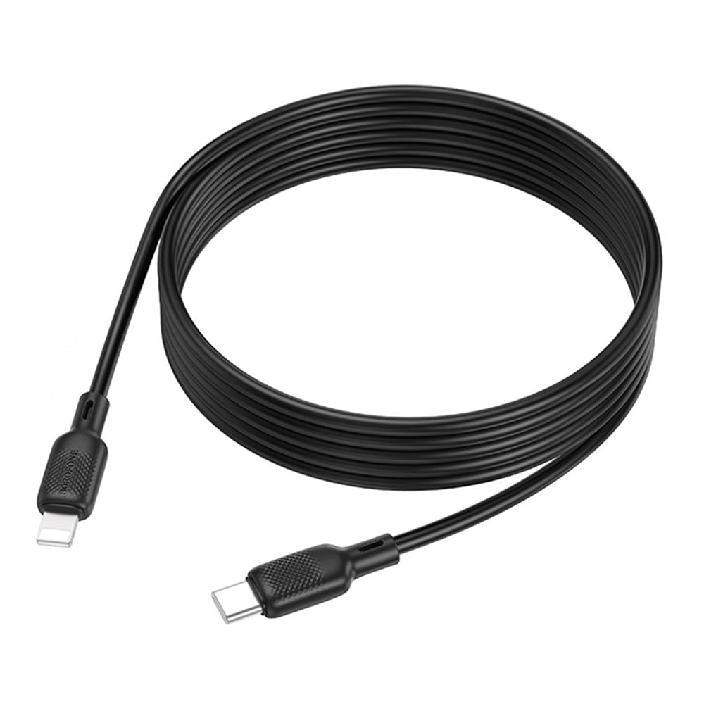Borofone - Data Cable Lenny Series (BX113) - Type-C to Lightning, 27W, Silicone, 2m - Black
