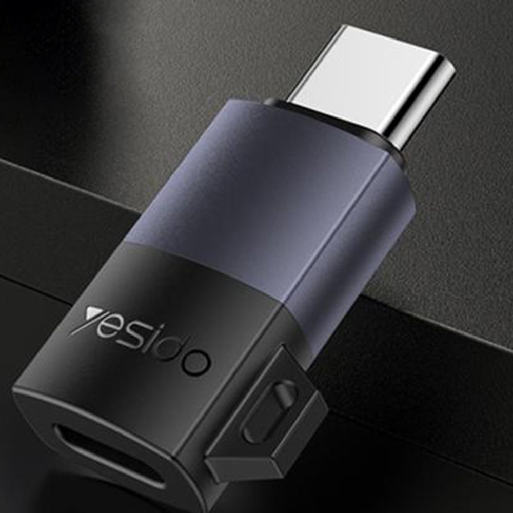 Yesido - OTG Adapter (GS28) - Lightning to Type-C, 60W, Fast Charging, 480Mpb/s, Aluminum Alloy, Plug&Play - Grey