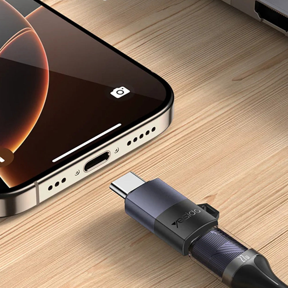 Yesido - OTG Adapter (GS28) - Lightning to Type-C, 60W, Fast Charging, 480Mpb/s, Aluminum Alloy, Plug&Play - Grey