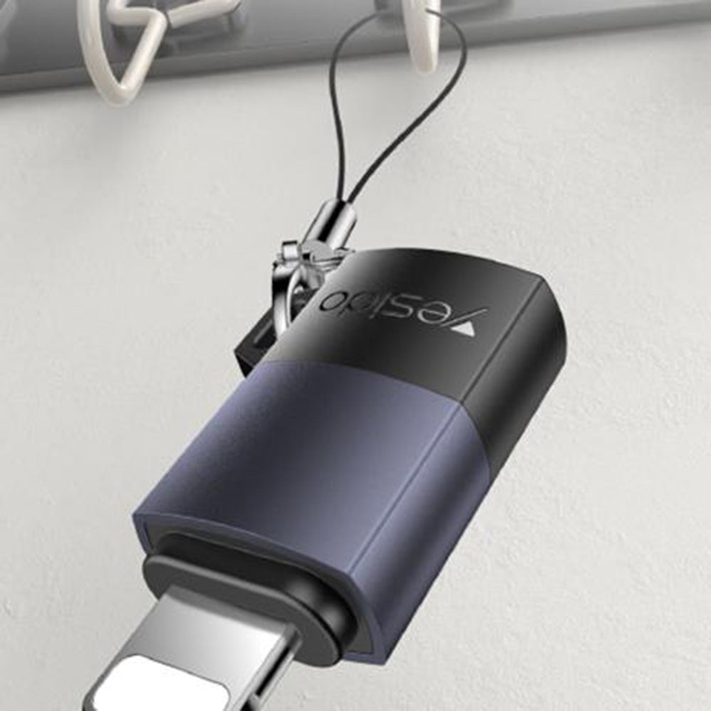 Yesido - OTG Adapter (GS27) - Type-C to Lightning, 480Mpb/s, Aluminum Alloy, 27W - Grey