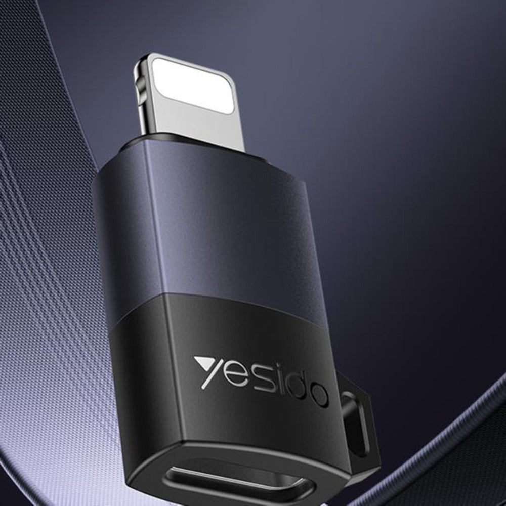 Yesido - OTG Adapter (GS27) - Type-C to Lightning, 480Mpb/s, Aluminum Alloy, 27W - Grey