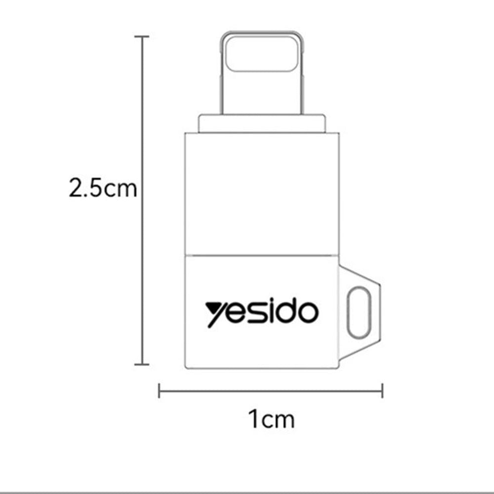 Yesido - OTG Adapter (GS30) - Micro-USB to Lightning, 480Mpb/s, Aluminum Alloy, 12W - Grey