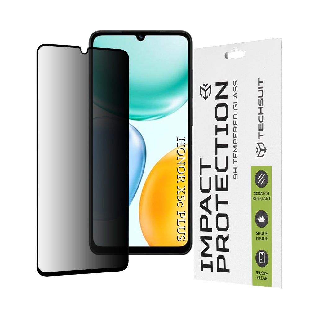 Techsuit - 111D Privacy Full Glue - Honor X5c Plus - Black