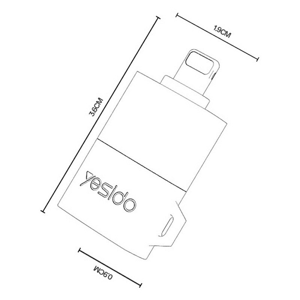 Yesido - Adapter (GS38) - Lightning to TF Card, for iPhone, iPad, 480Mbps, 4K, LED indicator - Gray