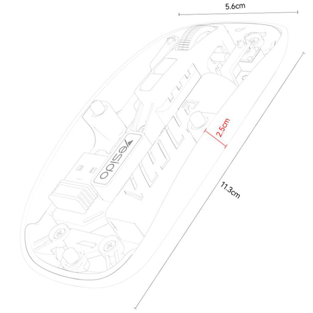 Yesido - Wireless Mouse (KB29) - Type-C, BT+ 2.4G Connection, 800/1200/1600DPI, 400mAh - White